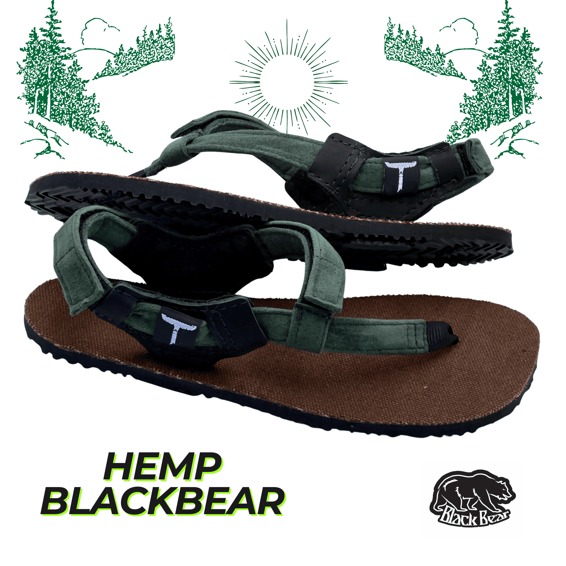 Vibram Men’s Black and Green Strapped Sandals Chaco Vibram In Men main image 2