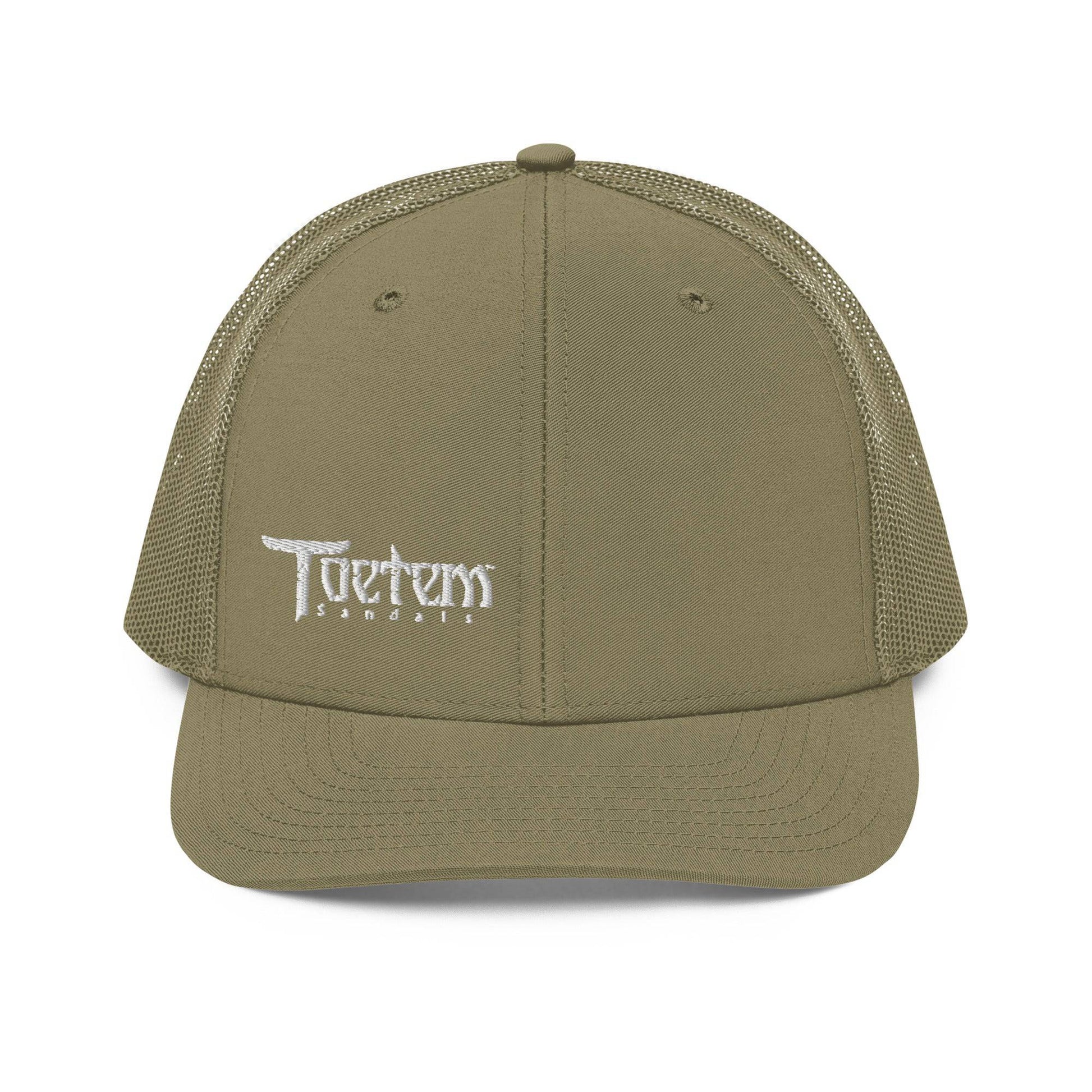 Toetem Logo White Trucker Hat - Toetem Sandals