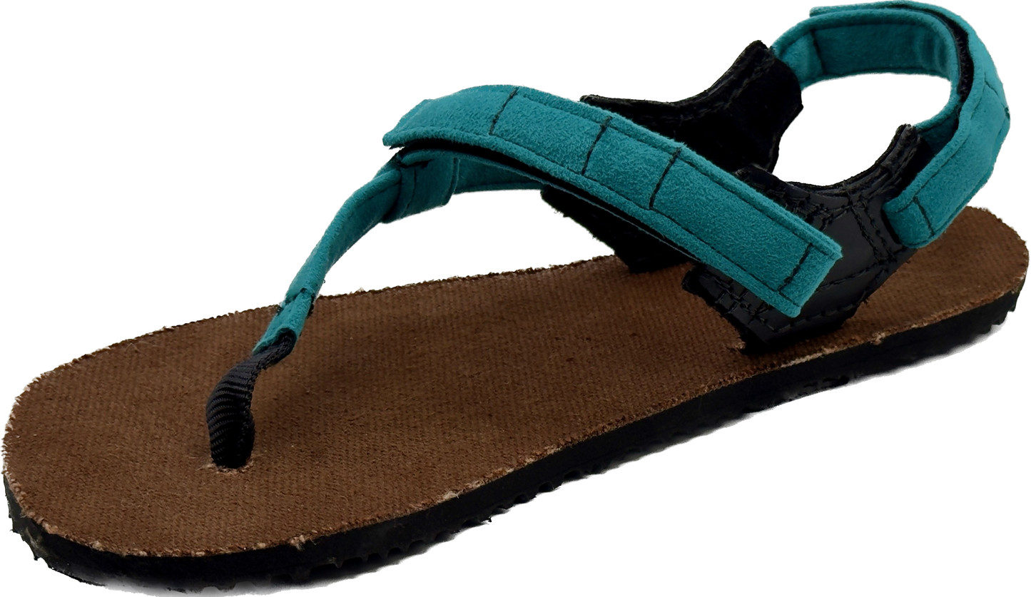 BlackBear Sandals 2.0 - Brown Hemp Footbed - Blue Straps