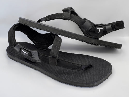 Outlet: Black Hemp Sandals - Toetem Sandals