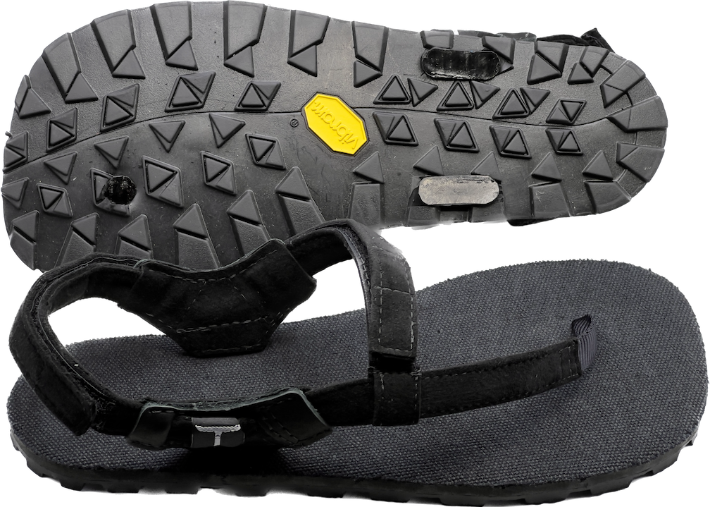 Frontier Hemp BlackBear (black) - Toetem Sandals