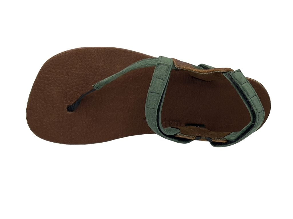 ALPHA Leather BlackBear 3.0 - Green Straps - Barefoot 5mm - Toetem Sandals