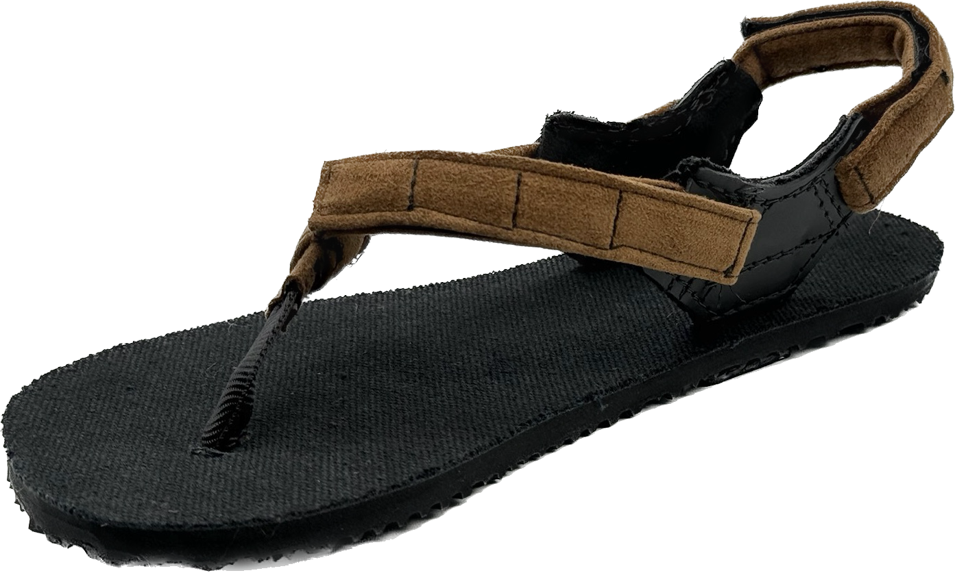BlackBear Sandals 2.0 - Black Hemp Footbed - Tan Straps
