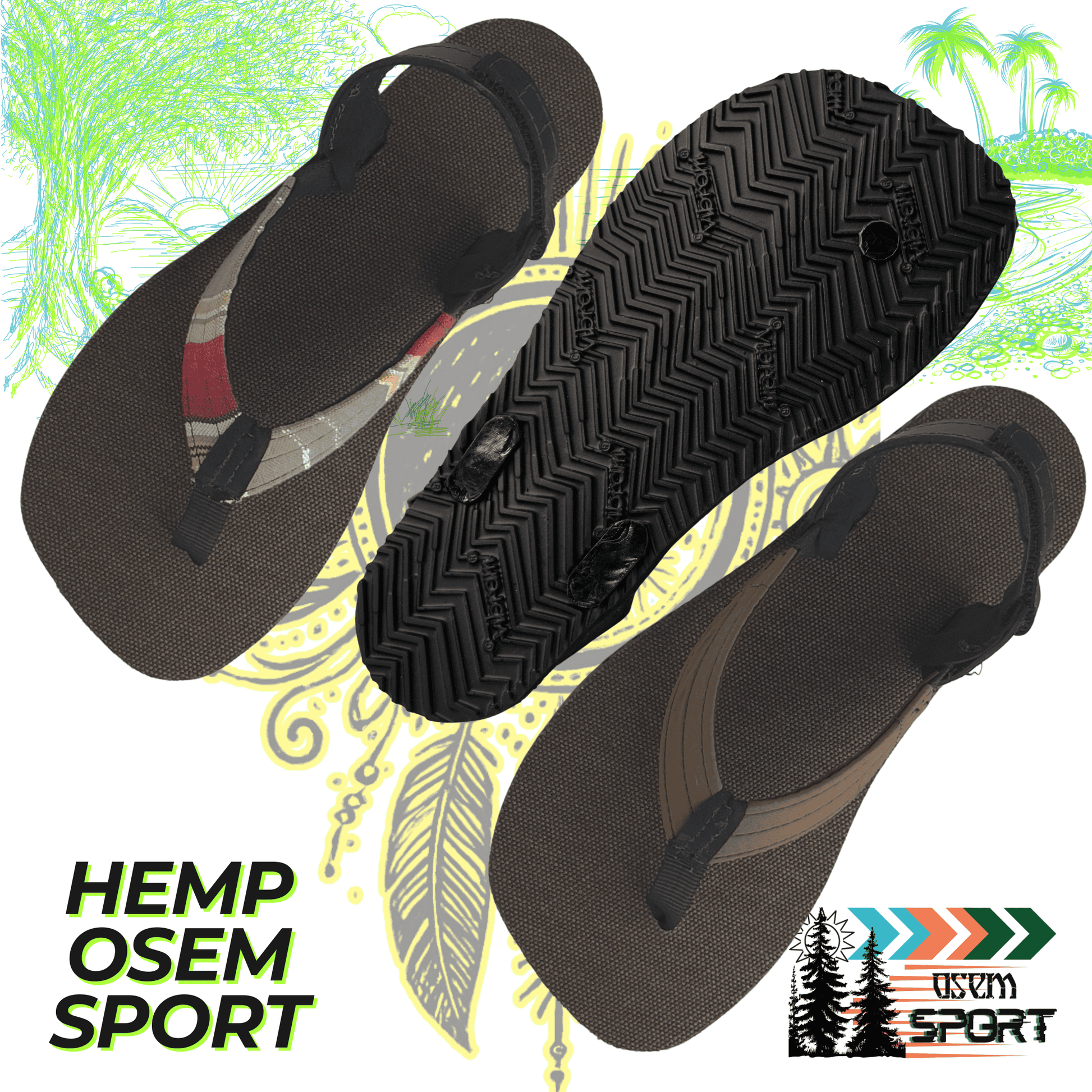 OSEM Sport Brown Hemp - Toetem Sandals