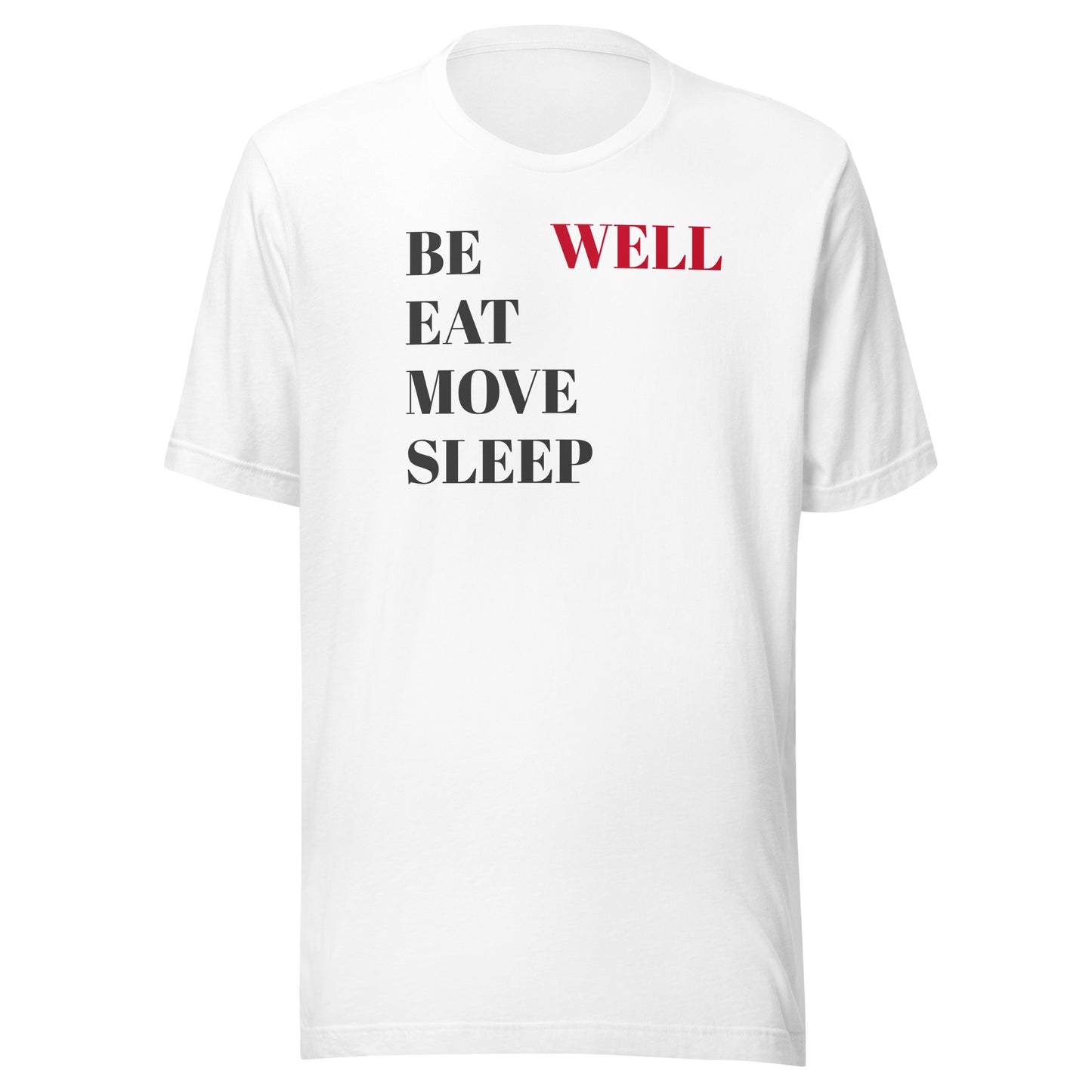 Be Well (red) 100% USA-Cotton White Unisex t-shirt