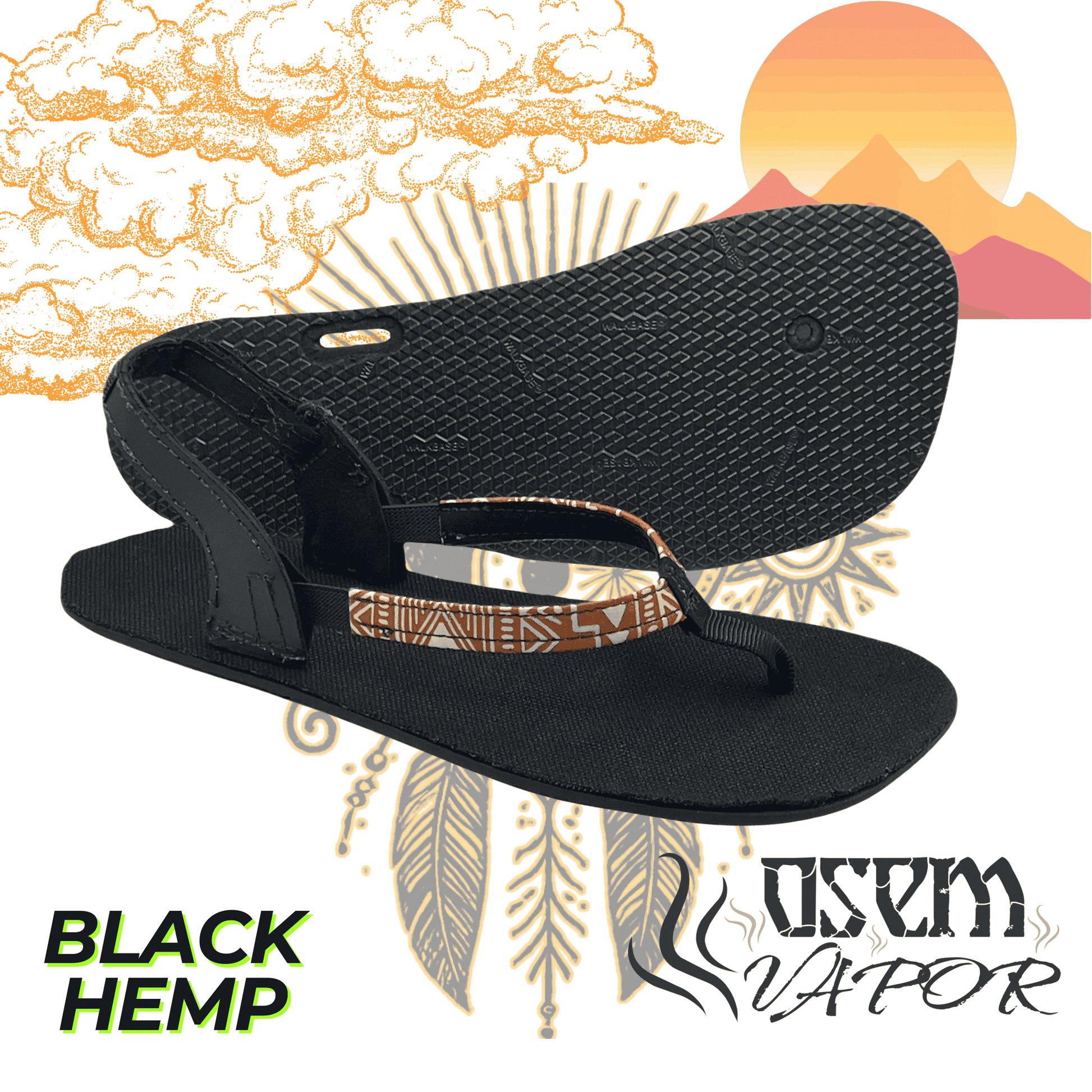 Vapor Black Hemp - Toetem Sandals