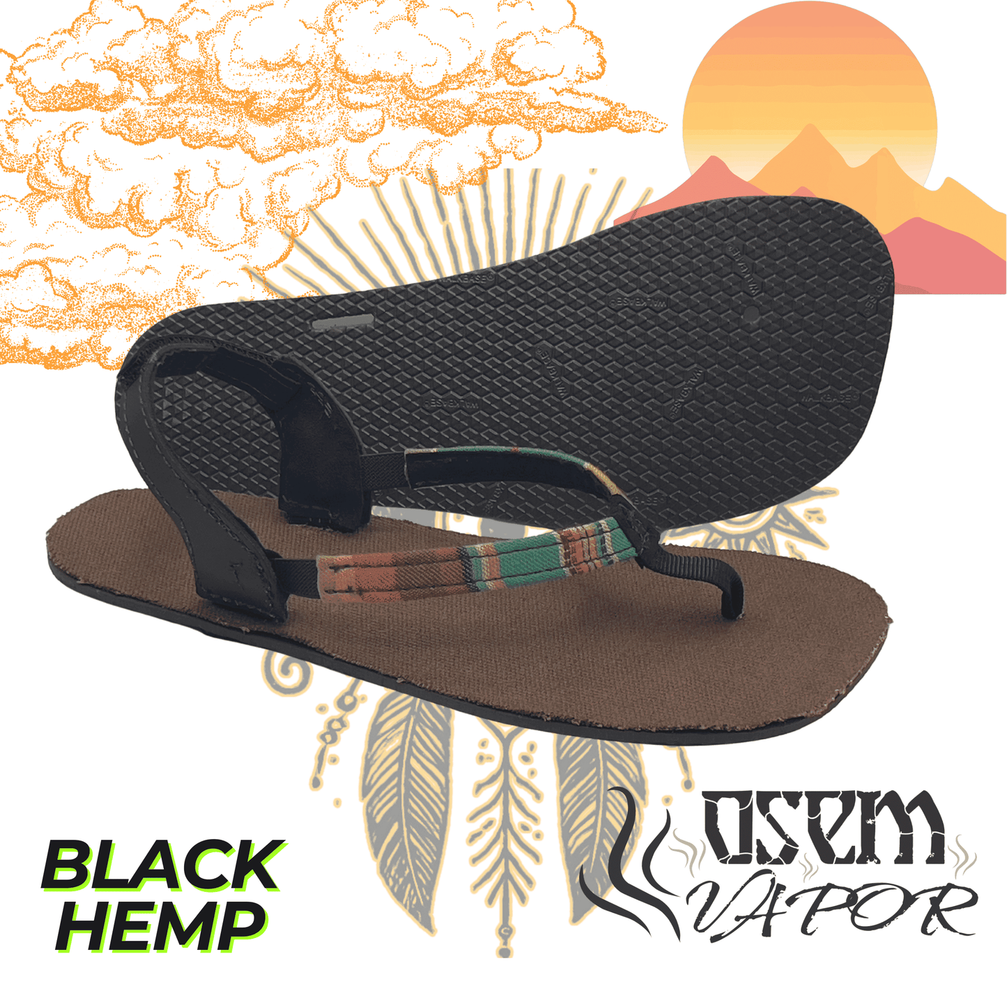 Vapor Brown Hemp - Toetem Sandals