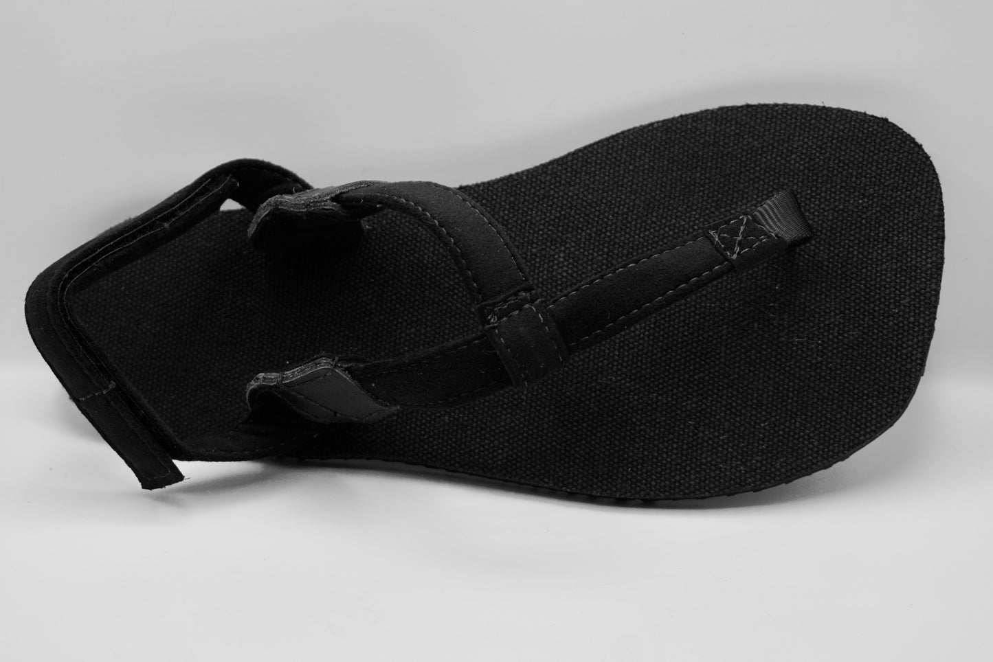 JackRabbit Sandals Barefoot Black Hemp Footbed