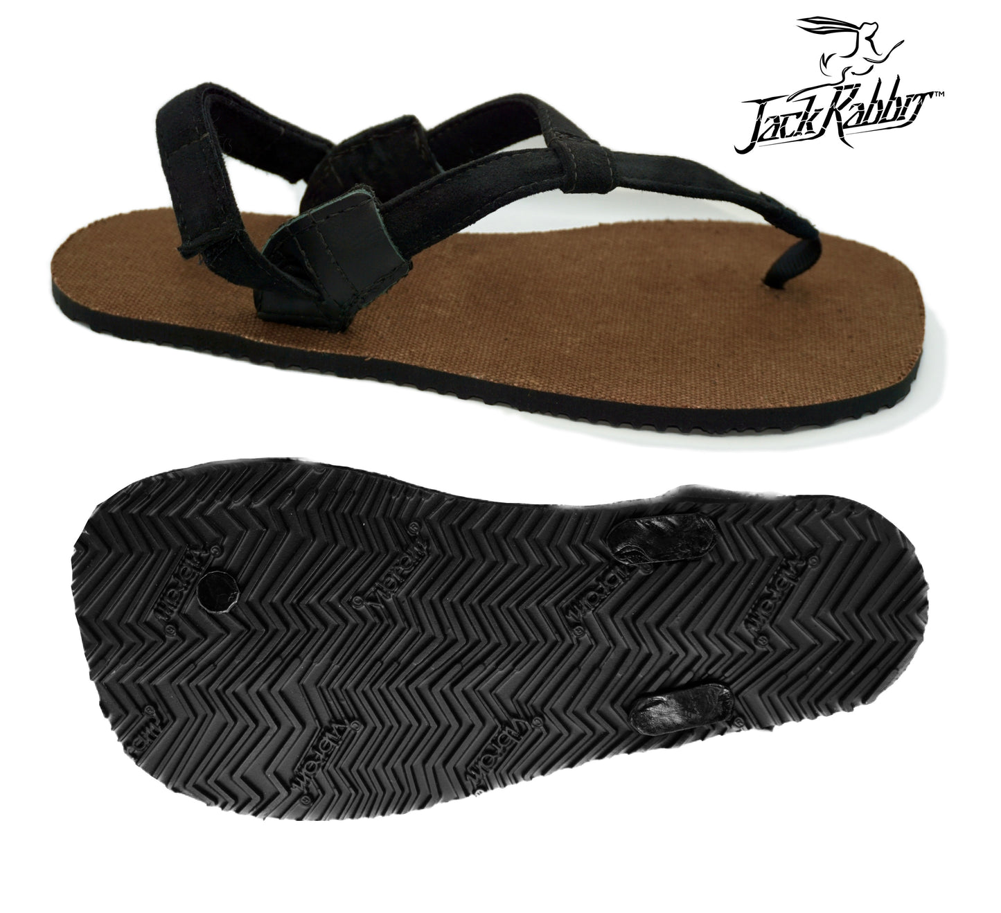 JackRabbit Sandals Barefoot Brown Hemp Footbed